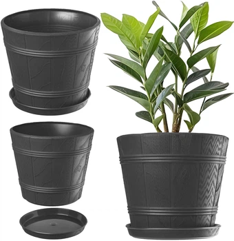 Квітковий горщик з підставкою Kadax Pula 34 см Графітовий (K3051)