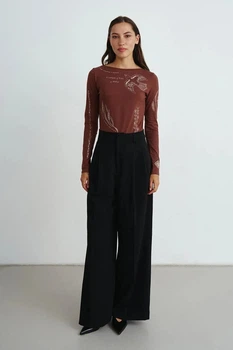 Боді з вишитим українським орнаментом, колір Коричневий Rica Mare 8RM_4300Brown XS 2000000991771