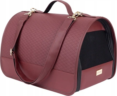 Torba transportowa dla kotów Amiplay New York M Bordowa (5907563304499)