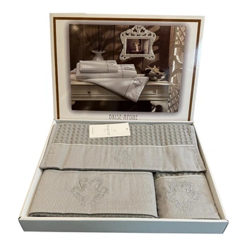 Набір рушників Maison D'or Brise Apone Grey вафельні 40-60 см, 50-100 см, 85-150 см сірий