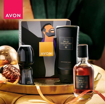 Набір чоловічий парфумерно-косметичний Avon Wild Country 3в1 туалетна вода 75 мл/шампунь-гель 250 мл/дезодорант-антиперспірант 50 мл