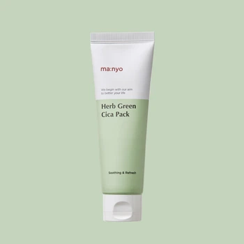 Успокаивающая глиняная маска с зелёным чаем Manyo Herb Green Cica Pack 75 мл
