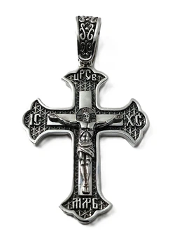 Крестик из серебра 925 пробы с чернением КДУ-79