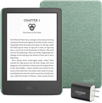 Электронная книга Amazon Kindle 16GB 11th Generation 2024, экран 6`, с подсветкой, адаптером и чехлом (Matcha Cover)