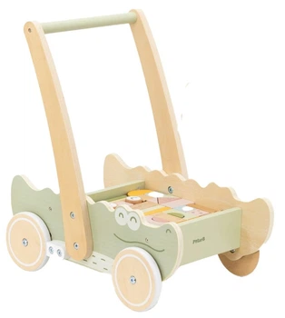 Дерев’яний візок Viga для кубиків штовхач (6971608442780)