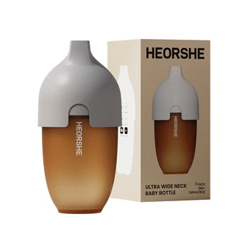 Антиколиковая бутылочка с силиконовой соской HEORSHE, Grey Bottle, 240 мл