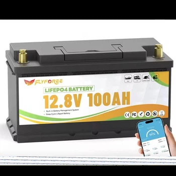 Аккумулятор LifePo4 100Ah 12V 1280Wh FLYFOREE с Bluetooth для ИБП ( Литий железо фосфатный ) BMS (AKBS03)