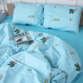 Комплект постельного белья MirSon Бязь 17-4736 Green leaves 143 x 210 см (2200008926168)