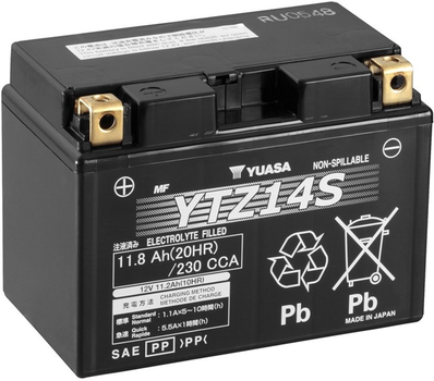 Мото акумулятор Yuasa 12 V 11.8 Ah High Performance MF VRLA Battery YTZ14S (GEL) (YTZ14S)
