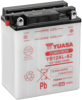 Мото аккумулятор Yuasa 12V 12.6Ah YuMicron Battery YB12AL-A2 (сухозаряжений) (YB12AL-A2)