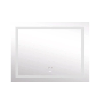 Зеркало прямоугольное 100х80 см Lidz Kubis (KU1) с LED-подсветкой Touch, с антизапотеванием, с регулировкой яркости