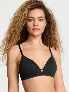 Бюстгальтер без косточек бесшовный хлопковый Victoria's Secret 27014985 70B Серый (7511439126941)
