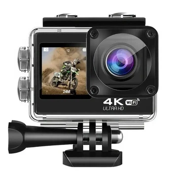 Экшн-камера 1050 мАч 4K 60fps 24MP MHZ Q80 9464 Wi-Fi microSD водонепроницаемая, с поддержкой внешнего микрофона