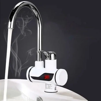 Проточний кран водонагрівач 3 кВт 220-240 В 0,04-0,6 MPa з LCD екраном, металевий, нижнє підключення