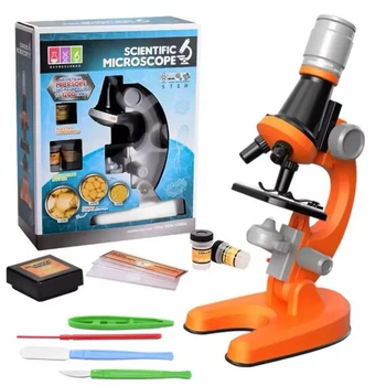 Детский микроскоп Scientific Microscope с регулируемой подсветкой и увеличением в 100,400 и 1200 раз, от 2 батареек АА