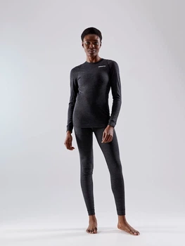 Комплект шерстяного термобелья женский для повседневного ношения CRAFT Core Wool Merino 180 Set 1909710-998000 Black/Melange S