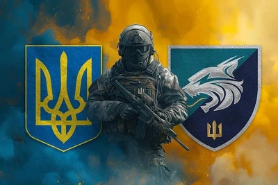 Флаг Воин 137 ОБМП с Гербом Украины 600х900 мм