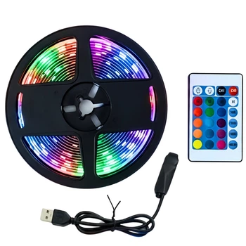Светодиодная RGB лента USB, 5 м, 300 светодиодов, мультиколор, с пультом LOW StripLight-300L5MML