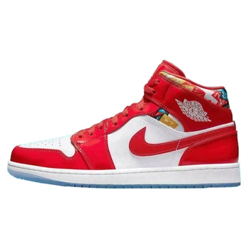 Кроссовки женские Jordan Air 1 Mid Barcelona Sweater 36 Красно-белый DC7248-600