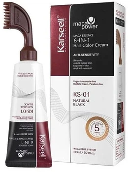 Краска для волос Karseell Maca Power Essence 6-In-1 Hair Color Cream Natural Black 80 мл (4897110036083)