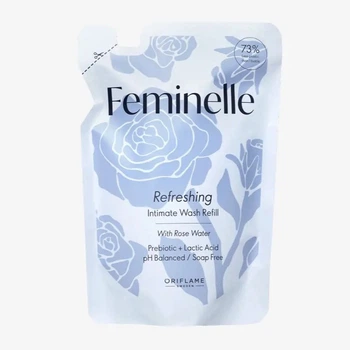Освежающий гель для интимной гигиены с розовой водой Feminelle (рефил)