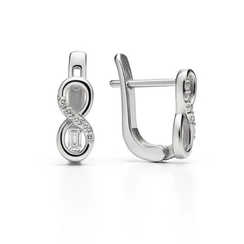 Серьги серебряные Бесконечность с россыпью Silver Style (24531.10 sku:2300103967483)