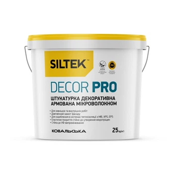 Siltek Decor Pro Штукатурка декоративна армована мікроволокном, камінцева 1,5 мм, база DА (25 кг)