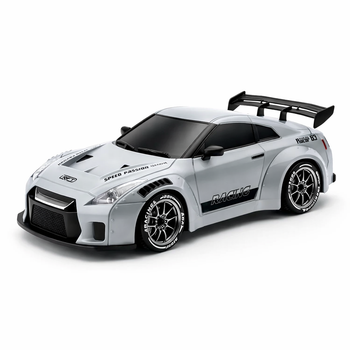 Машинка на радиоуправлении Nissan 1:24 дрифт 4WD 2.4GHz с LED подсветкой серая RC авто до 60 м