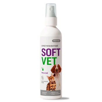 Спрей від бліх та кліщів для собак та котів Provet Softvet, 100 мл
