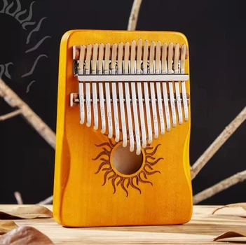 Калімба Hluru 17 клавіш масив клена Музичний інструмент Mbira для початківців і професіоналів Yellow Maple