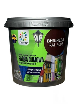 Резиновая краска для крыш Colorina 1,2 кг (RAL 3005 вишневая)