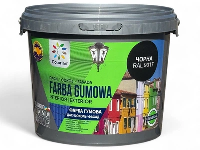 Фарба гумова для дахів Colorina 3,6 кг (RAL 9017 чорна)