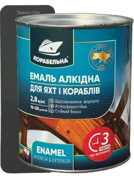 Емаль алкідна Корабельна ПФ-115 2.8 кг темно-сіра