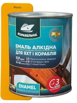 Эмаль алкидная Корабельна ПФ-115 0.9 кг желтая