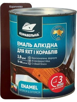 Эмаль алкидная Корабельна ПФ-115 2.8 кг коричневая