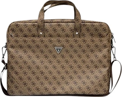 Сумка для ноутбука Guess Saffiano 4G Triangle Logo 16" Brown (3666339051105)