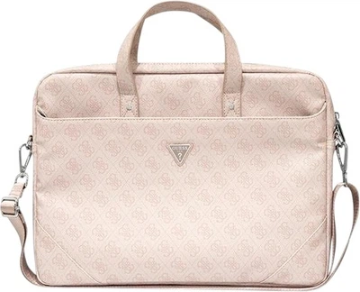 Сумка для ноутбука Guess Saffiano 4G Triangle Logo 16" Pink (3666339051112)