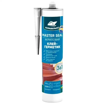 Клей-герметик акриловый 3в1 ТМ КОРАБЕЛЬНАЯ MASTER SEAL 280г. (прозрачный)
