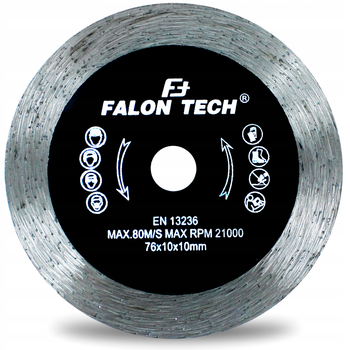 Алмазный диск для керамики 76x10x10 Falon-Tech FTDBC7610