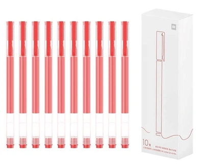 Набір гелевих ручок Xiaomi High Capacity 10 шт Червоний (ZES6941812792308)