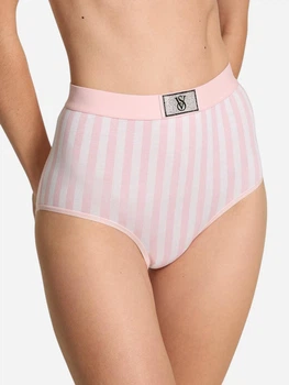 Трусики слипы женские хлопковые Victoria's Secret Logo Cotton Shine Patch Modern Brief 27204506 XS Розовые (43652955162747)