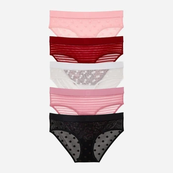 Набор трусиков хипстеров женских Victoria's Secret Sheer Heritage Logo Hiphugger 27120246 XS 5 шт Комбинированый (43652955162779)