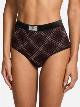 Трусики сліпи жіночі бавовняні Victoria's Secret Logo Cotton Shine Patch Velvet Modern Brief 27184769 XS Чорні (43652955162796)