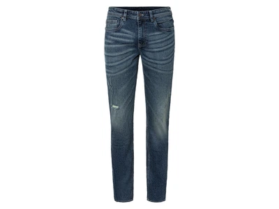 Джинси Slim Fit з потертостями для чоловіка Livergy LYCRA® 452930 48(M) синій