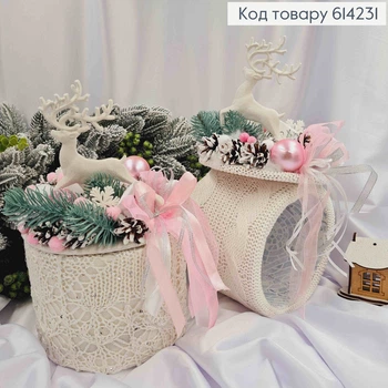 Коробка (17*13см)АИВОРи + крышка с ОЛЕНЕМ (высота 16см),декорированная, ручная работа, Украина