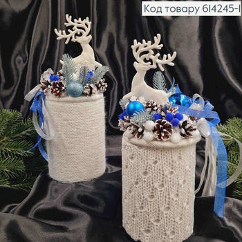 Коробка (11*15см) АИВОРИ +крышка с ОЛЕНЕМ(высота 16см),декорированная, ручная работа, Украина