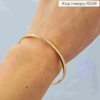 Браслет круглий Класичний, ширина 4мм, довжина 20см, діаметр 6,4см, Xuping 18K