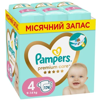Подгузники Pampers Premium Care Розмір 4 (9-14 кг) 174 шт (8006540855935)