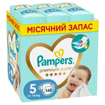 Подгузники Pampers Premium Care Розмір 5 (11-16 кг) 148 шт (8006540855973)