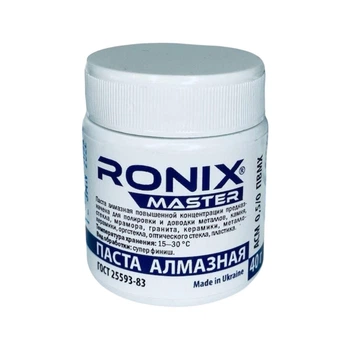 Алмазная паста для камня и стекла АСМ зерно 0,5/0 ПВМХ 40 г жёлтая RONIX master